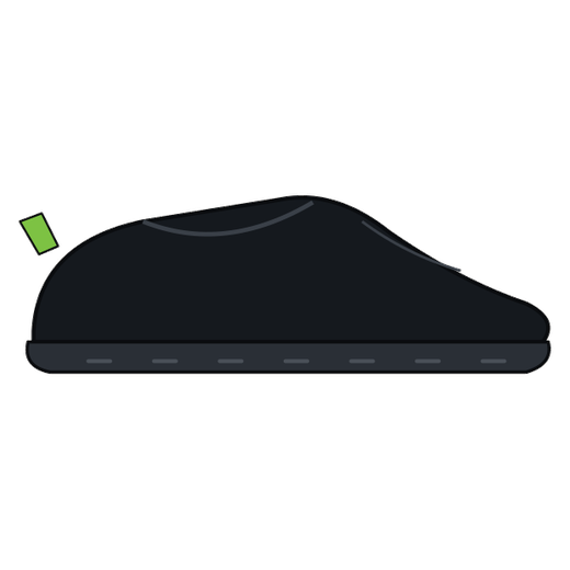 Black indoor-only house shoe